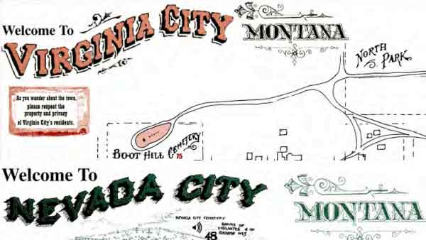 Maps of Virginia City and Nevada City