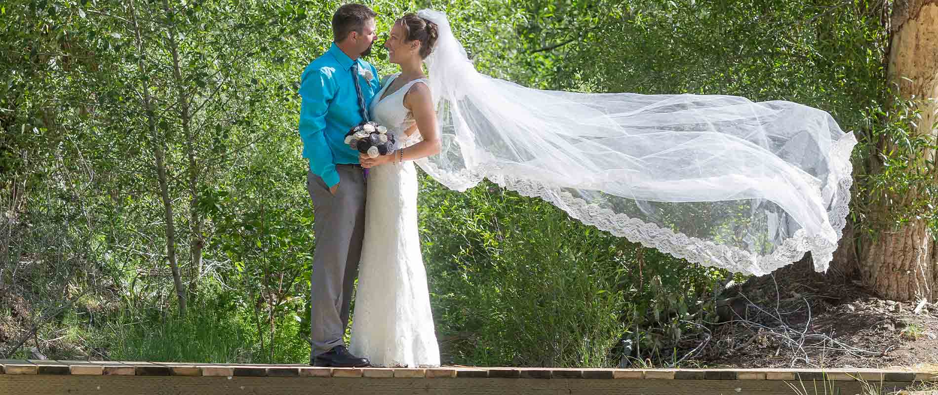 Bride and Groom at Discovery Park Creek